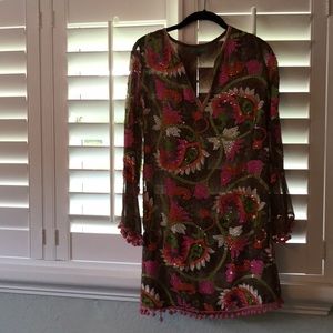 Beaded bathing suit coverup